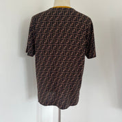 Fendi brown zucca print cotton men's t shirt