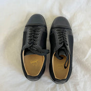 Christian Louboutin Rantulow Leather Canvas Black Sneakers, 42
