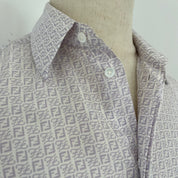 Fendi Grey Silk Men's Shirt