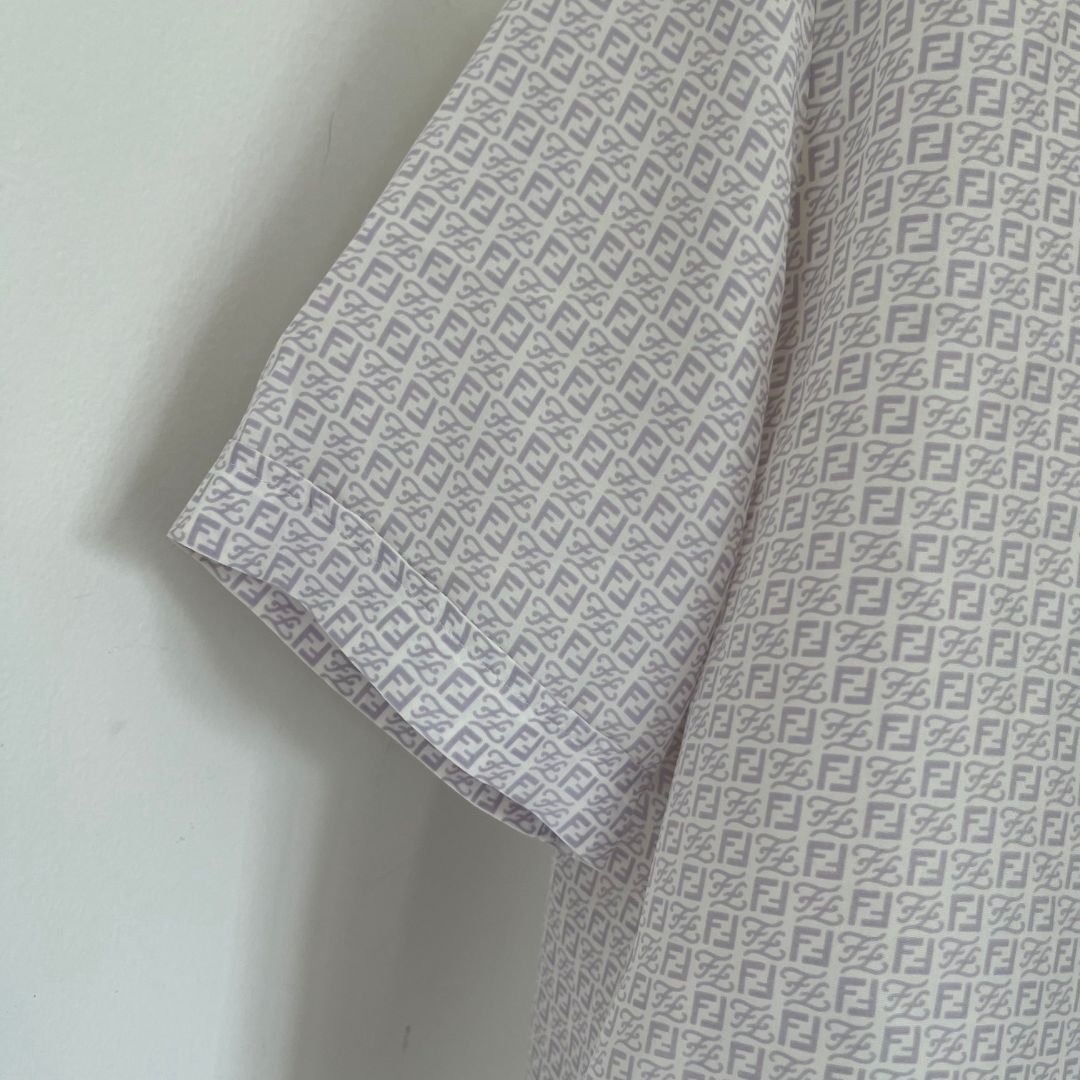 Fendi Grey Silk Men's Shirt