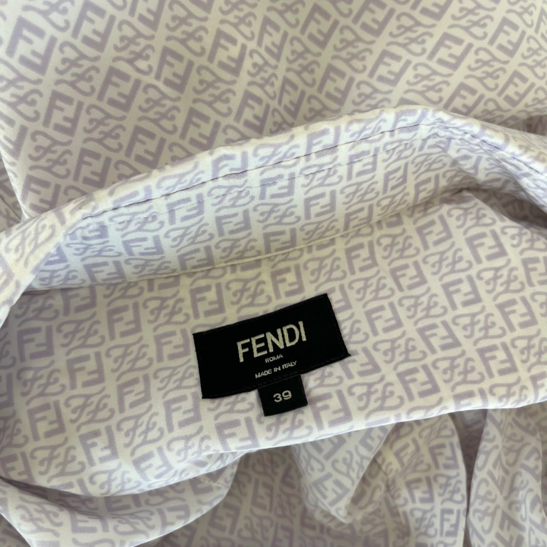Fendi Grey Silk Men's Shirt