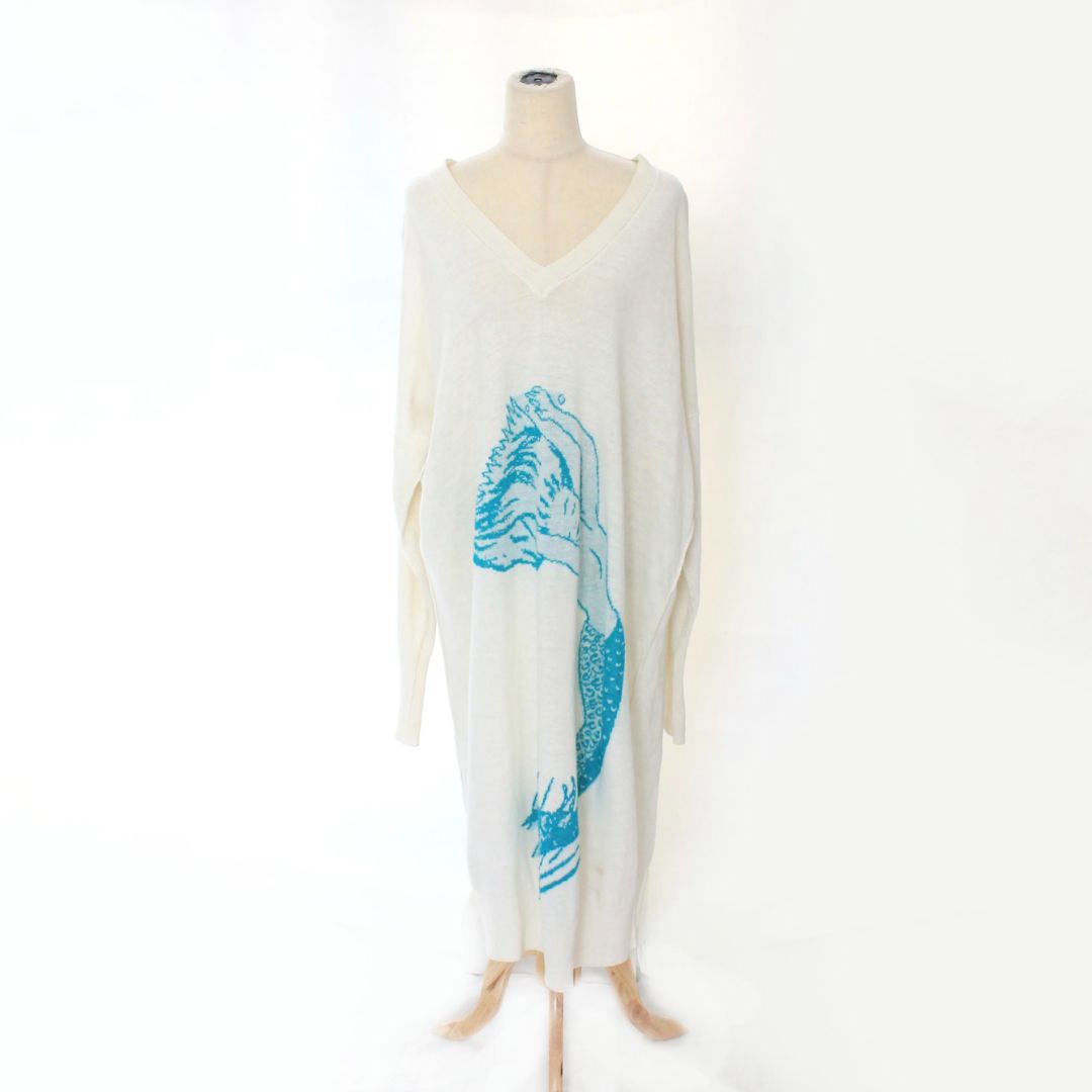 Loewe oversized knitted sweater dress with mermaid print - BOPF | Business of Preloved Fashion Loewe oversized knitted sweater dress with mermaid print - BOPF | Business of Preloved Fashion