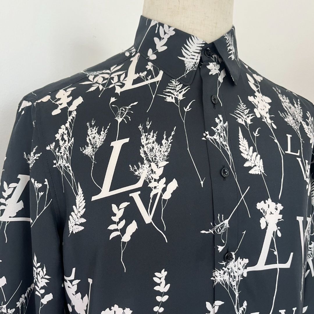 Louis Vuitton  black silk shirt from 2020 collection by Virgil Abloh