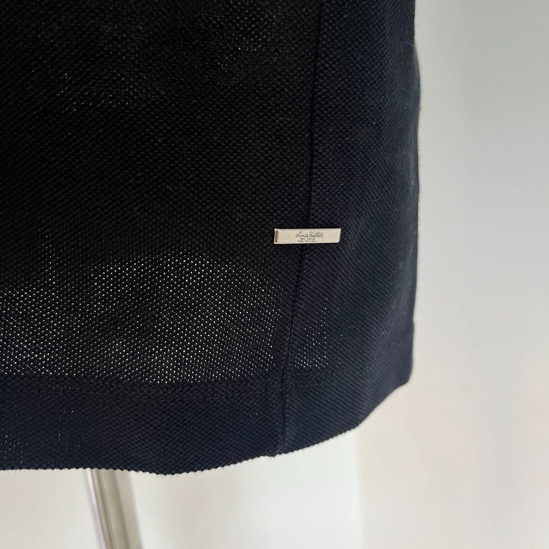 Louis Vuitton black damier cotton men's polo shirt