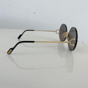 Cartier Madison Round Rimless Black Sunglasses