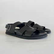 Hermès black leather Takara leather sandal, size 43