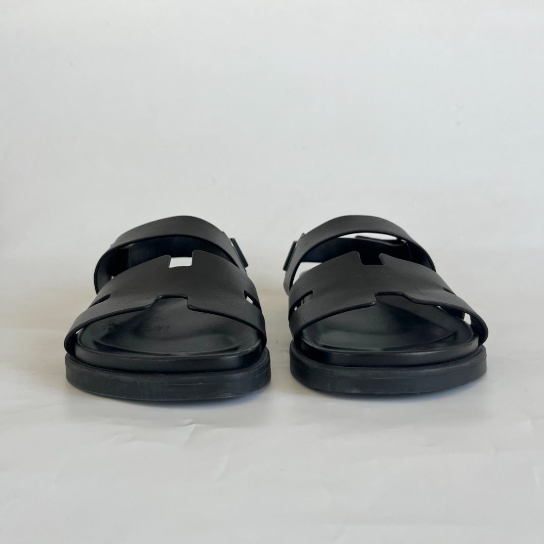 Hermès black leather slingback leather sandal, size 43