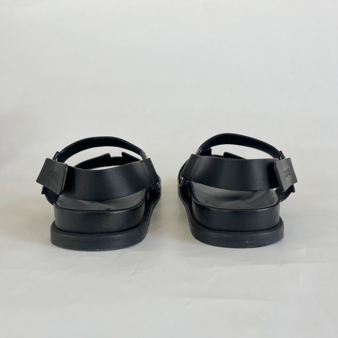 Hermès black leather Takara leather sandal, size 43