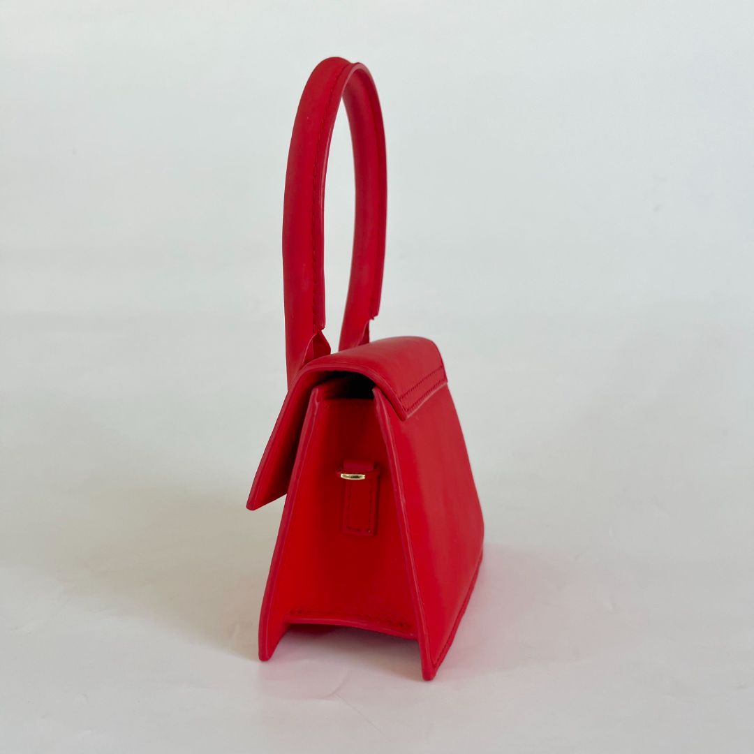 Jacquemus Red Leather Mini Le Chiquito Top Handle Bag