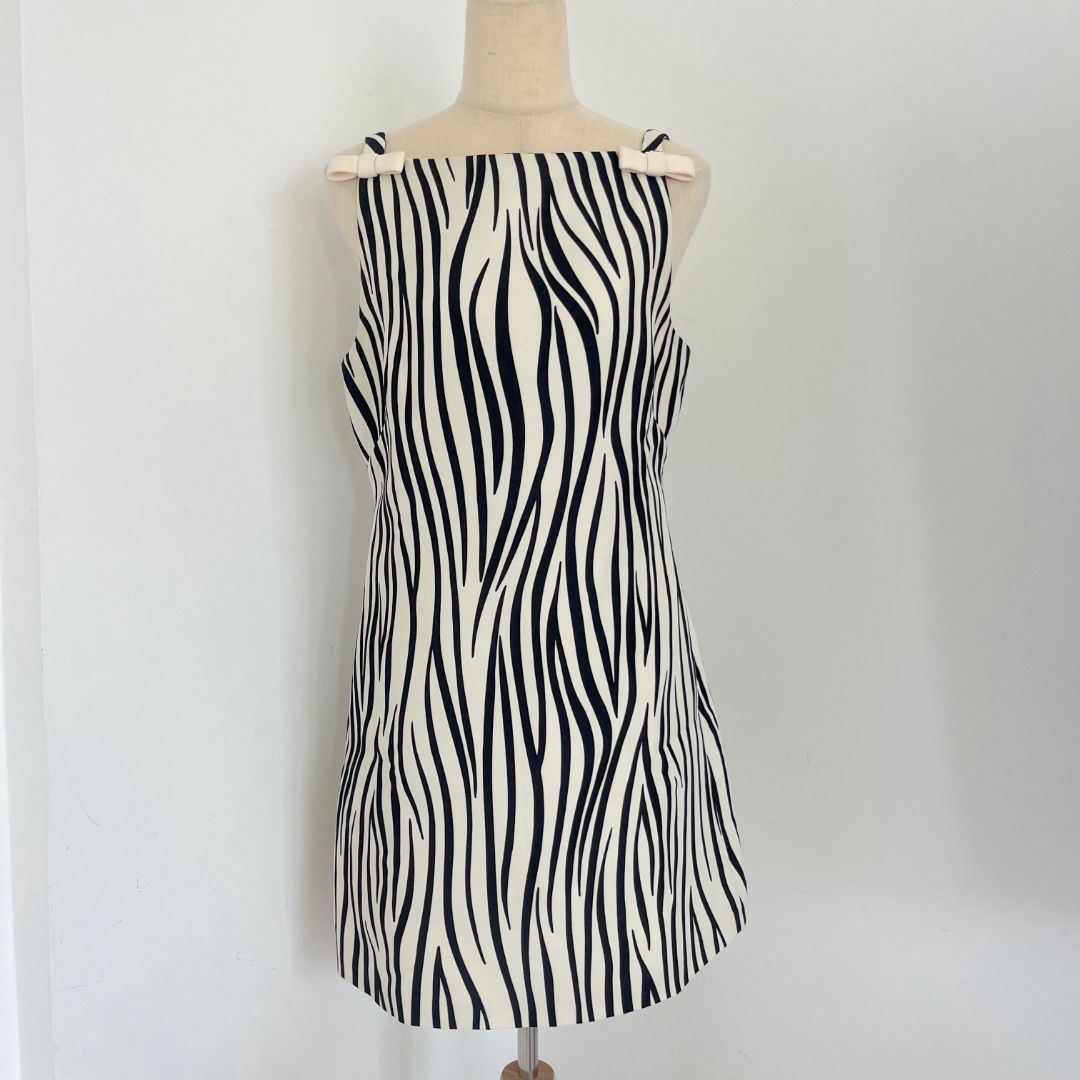Valentino Zebra 1966 print crepe mini dress - BOPF