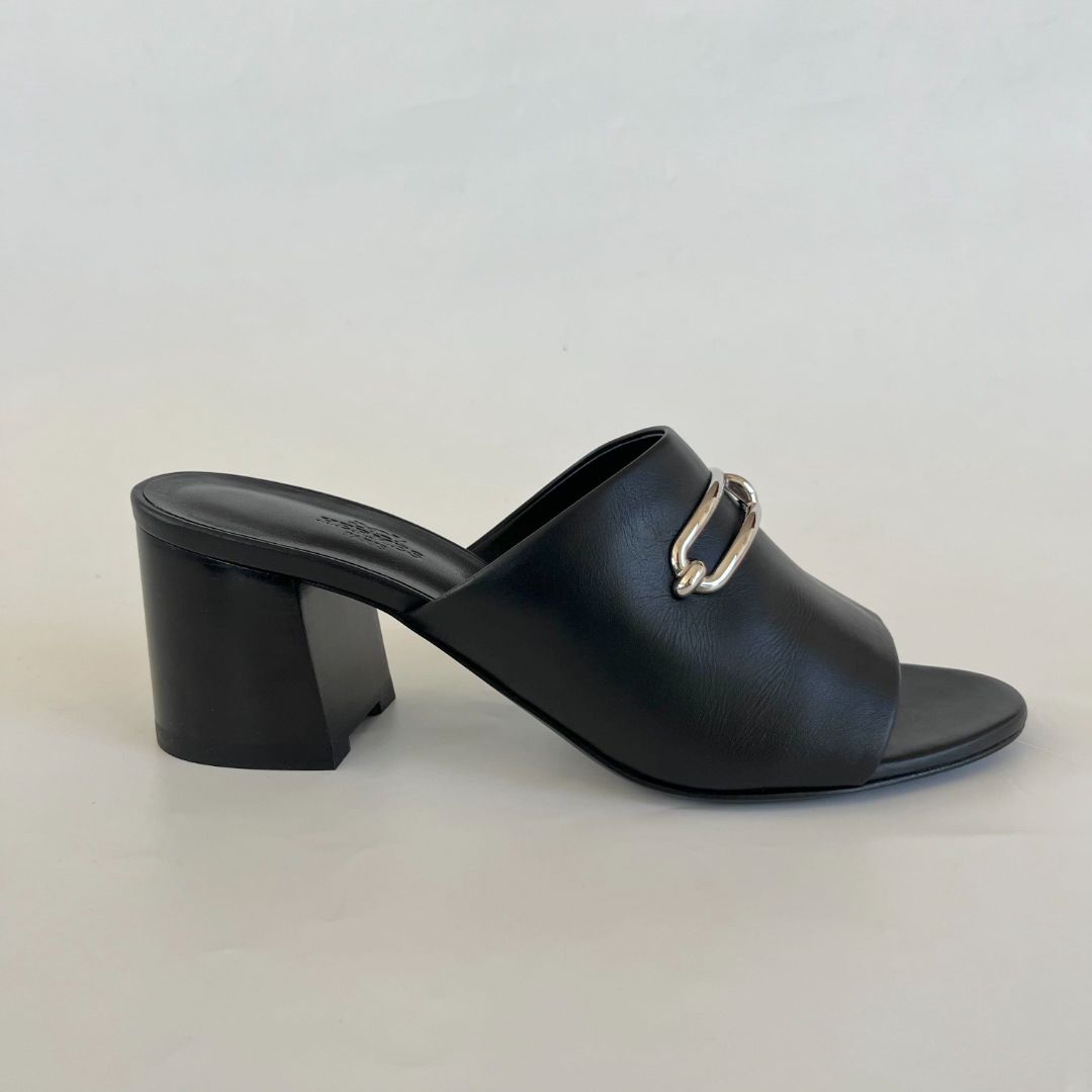 Hermes Camilla Mule Sandals Noire, 39
