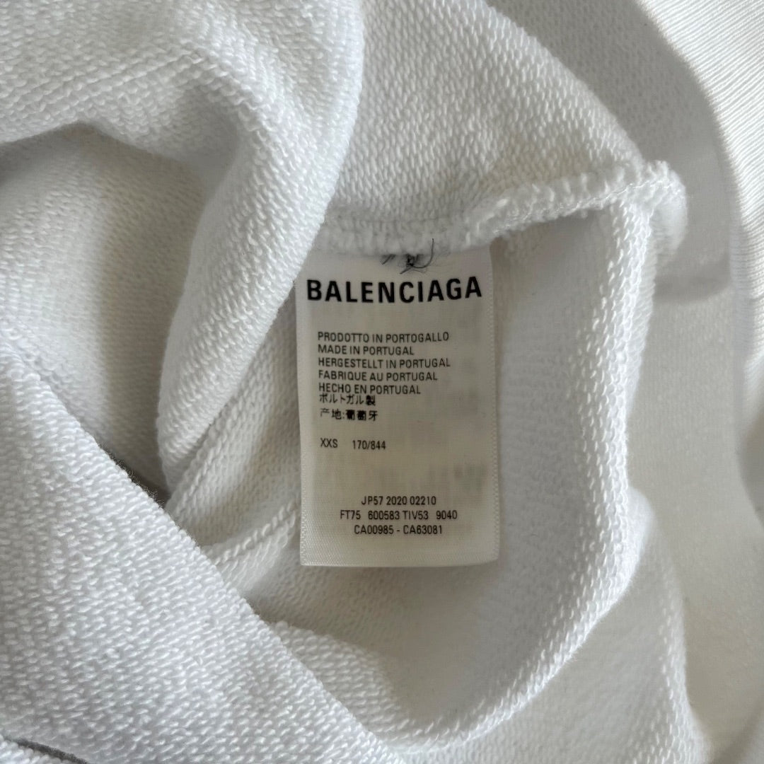 Balenciaga Logo-Print Cotton-Jersey Hoodie, XXS