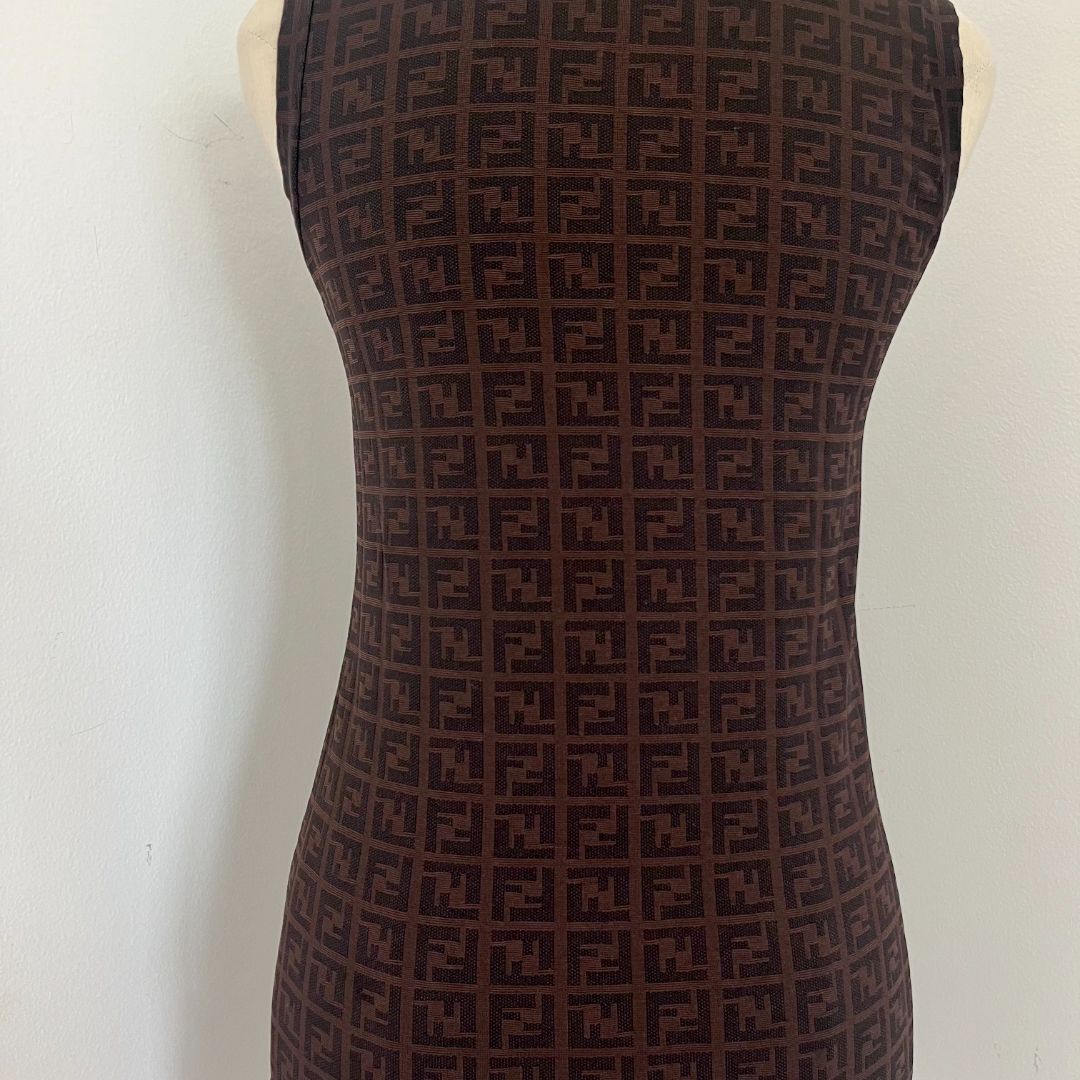 Fendi brown FF sleeveless vintage dress - BOPF | Business of Preloved Fashion Fendi brown FF sleeveless vintage dress - BOPF | Business of Preloved Fashion