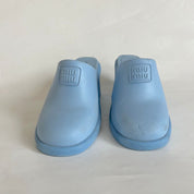 Miu Miu Logo Embossed Slip-on Mules, 40
