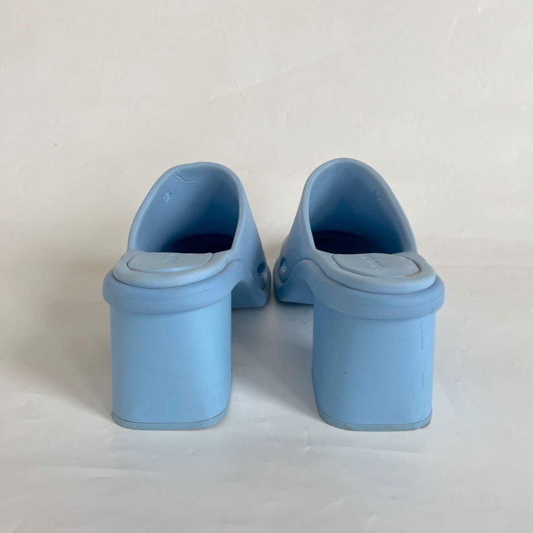 Miu Miu Logo Embossed Slip-on Mules, 40
