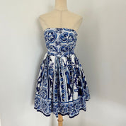Dolce & Gabbana Majolica-print bandeau minidress