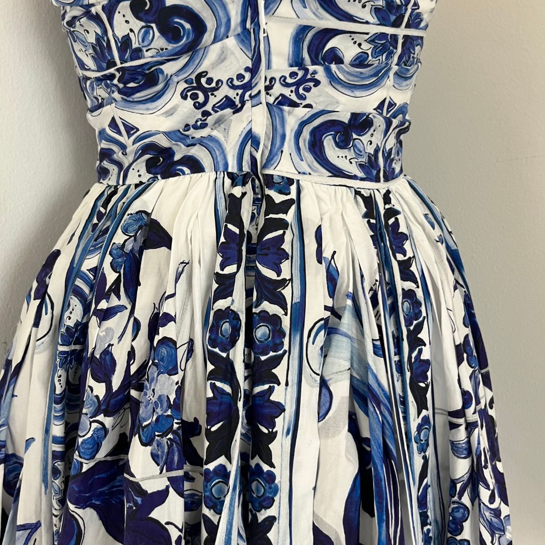 Dolce & Gabbana Majolica-print bandeau minidress