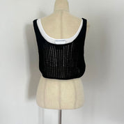 Prada black openwork crop top