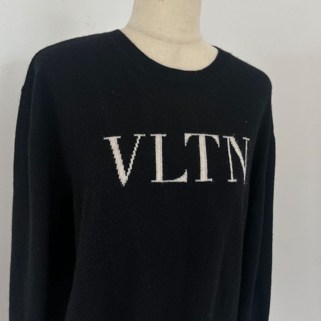 Valentino black long sleeve VLTN wool sweater BOPF Business of