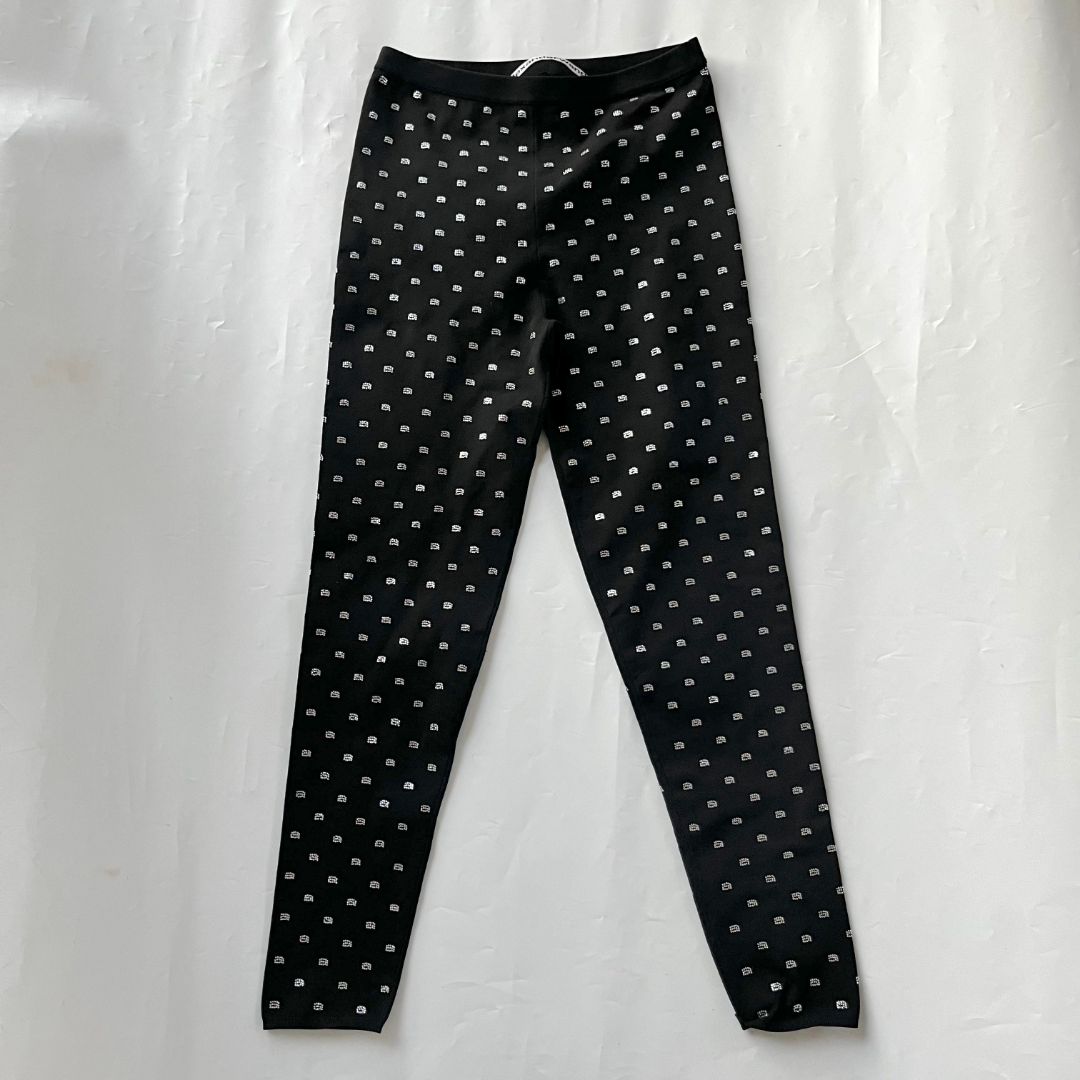 Alexander Wang black crystal embellished leggings