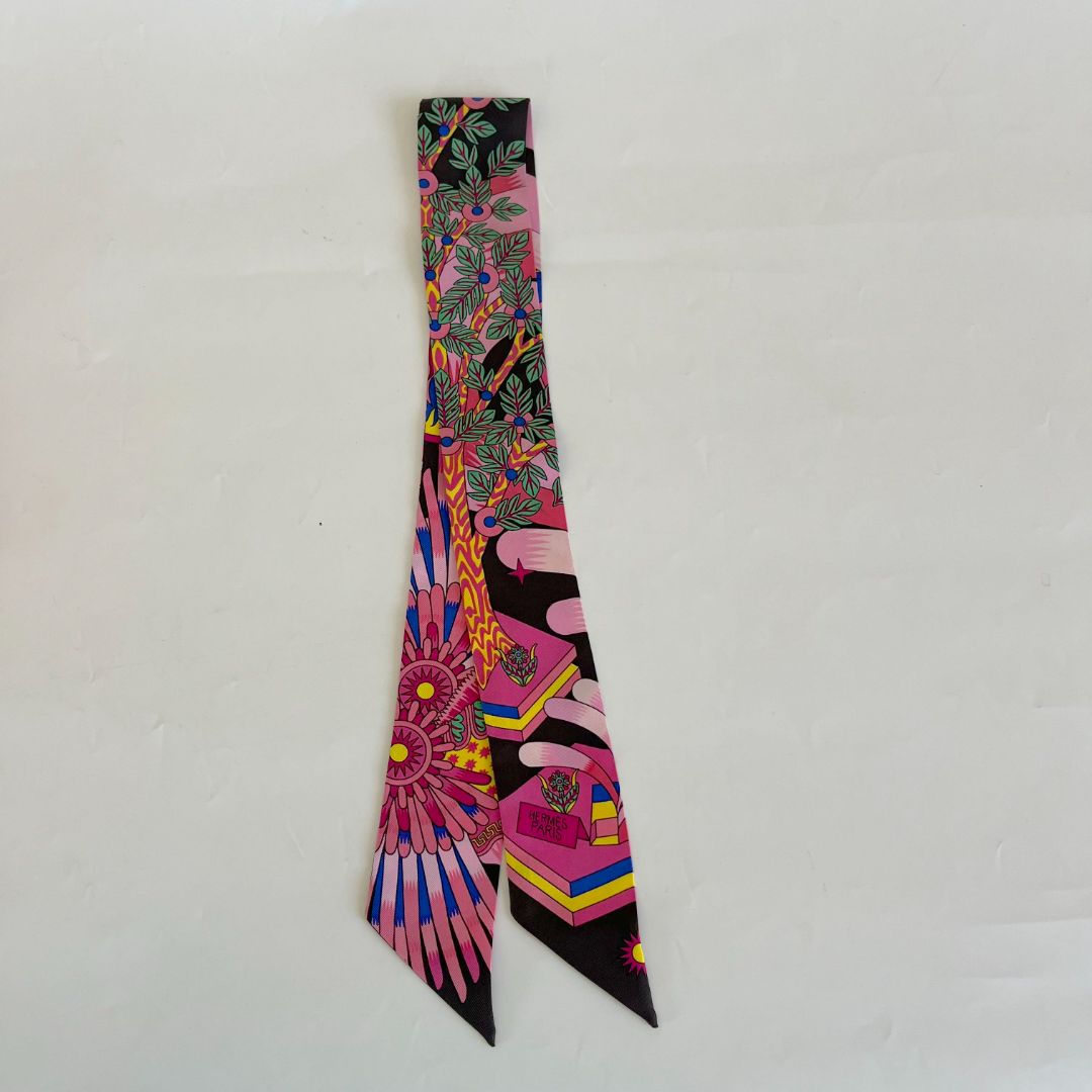 Hermès printed silk twill scarf
