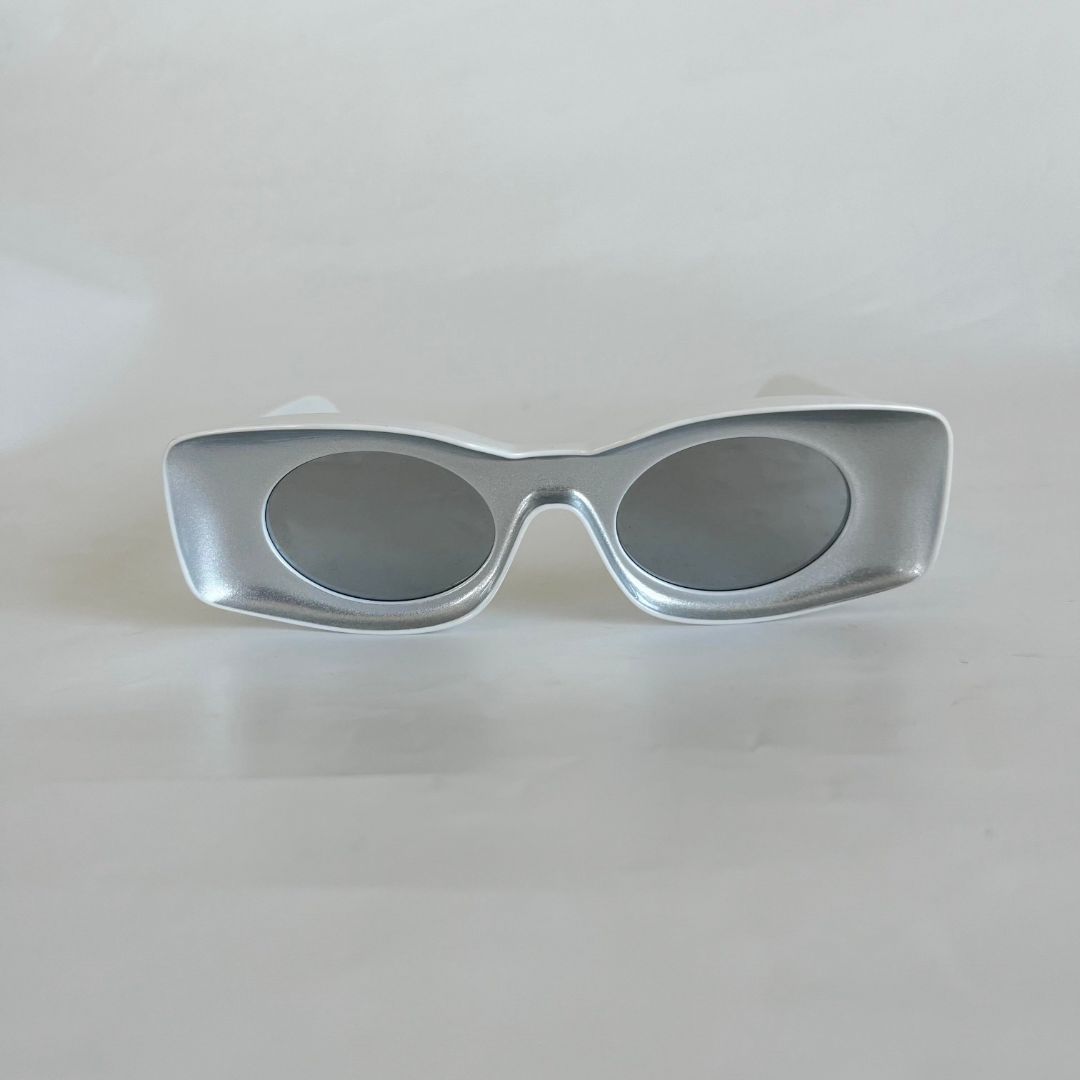 サングラス LOEWE SILVER L SUNGLASSES Loewe LW40117I 20C | Inflated Silver Square Sunglasses - US