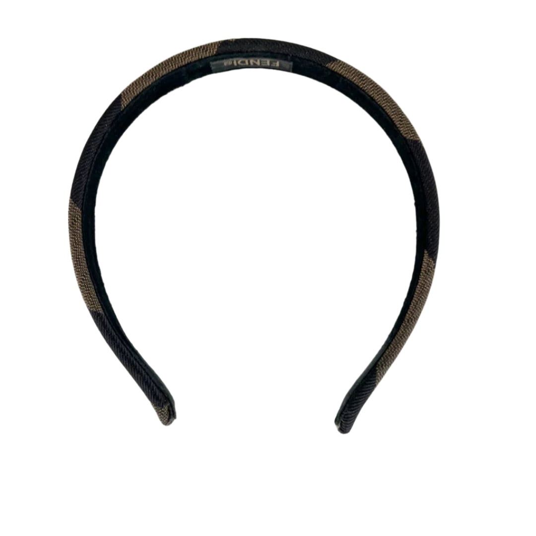 Fendi Brown Canvas Thin Headband