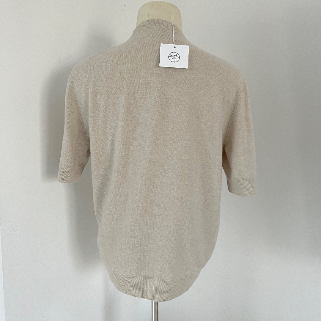 Hermès Short Sleeve Men's Wool T-shirt, Large