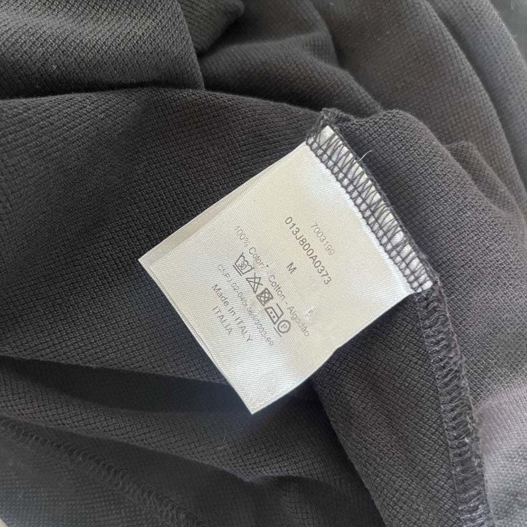 Dior black cotton CD embroidered men's polo shirt