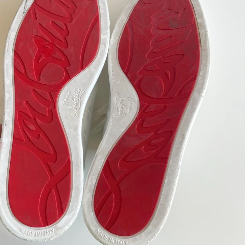 Christian Louboutin Rantulow white leather lace up sneakers, 42