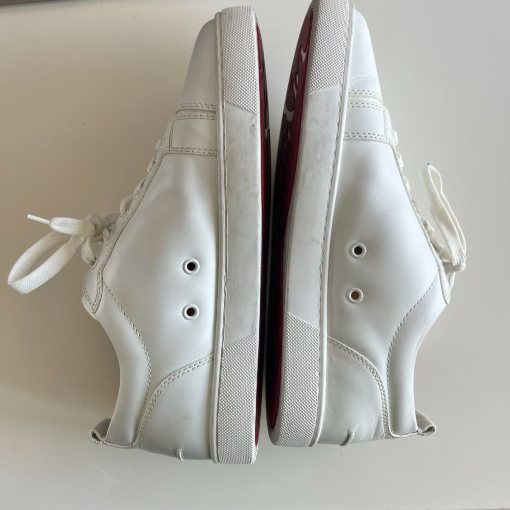 Christian Louboutin Rantulow white leather lace up sneakers, 42