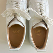 Christian Louboutin Rantulow white leather lace up sneakers, 42