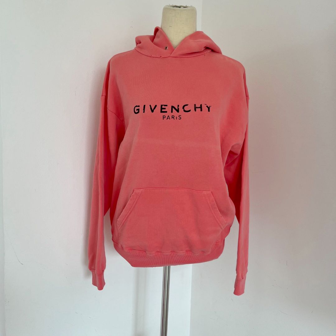 Givenchy pink distressed hoodie