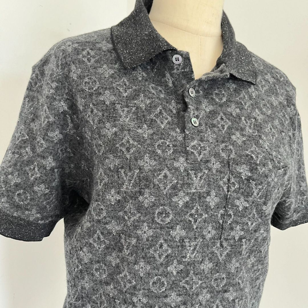 Louis Vuitton Grey Monogram Slim Fit Polo Shirt