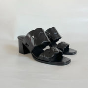 Hermès Agneu Noir Gaby 60 Sandals, 38