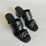 Hermès Agneu Noir Gaby 60 Sandals, 38