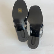 Hermès Agneu Noir Gaby 60 Sandals, 38