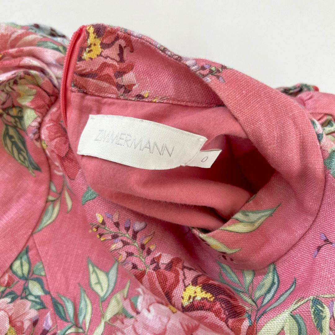 Zimmermann Bellitude Cutout Floral-print Linen Mini Dress In Pink,gree - BOPF | Business of Preloved Fashion Zimmermann Bellitude Cutout Floral-print Linen Mini Dress In Pink,gree - BOPF | Business of Preloved Fashion