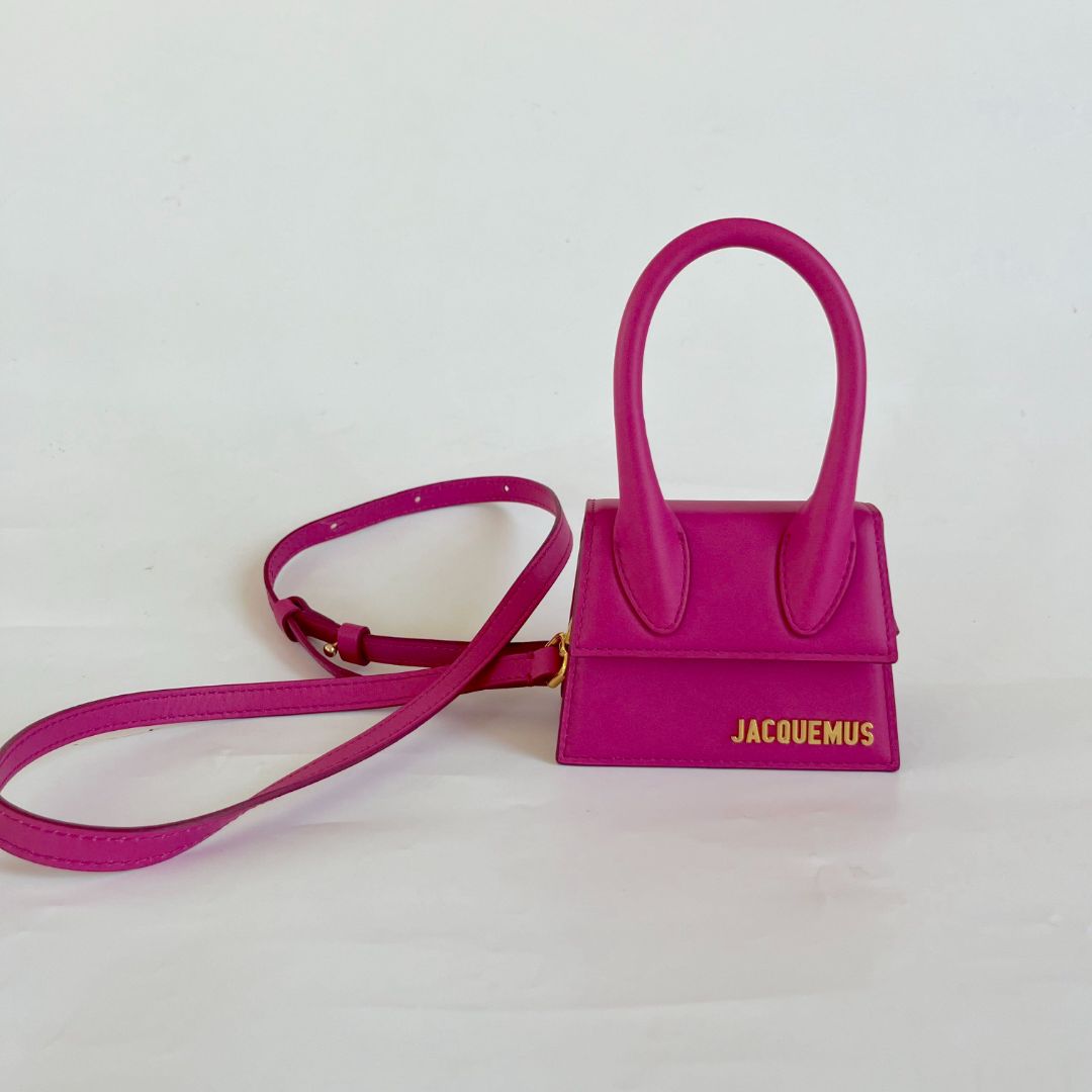 Jacquemus Fuscia Leather Mini Le Chiquito Top handle bag