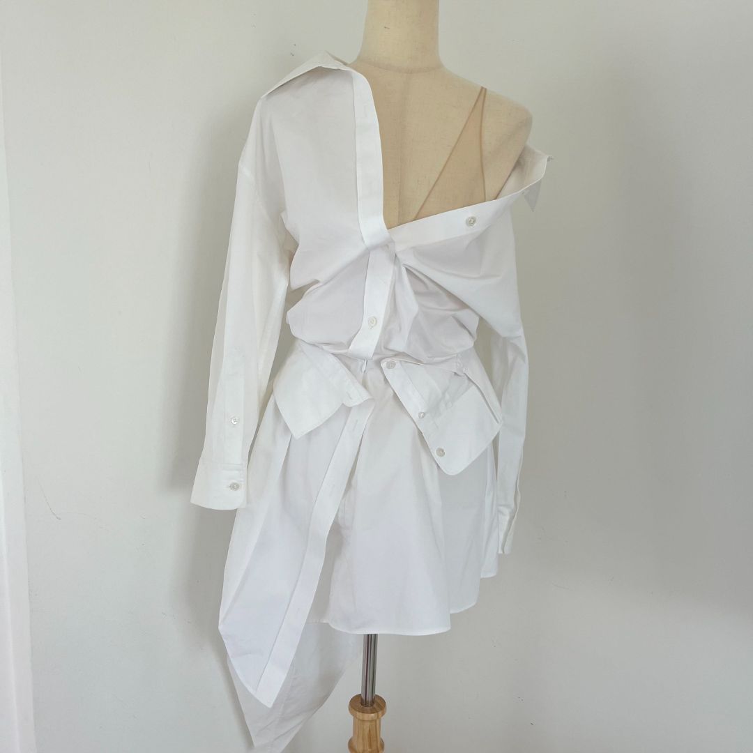 Alexander Wang White Shirt Dress with Buttons - BOPF | Business of Preloved Fashion Alexander Wang White Shirt Dress with Buttons - BOPF | Business of Preloved Fashion