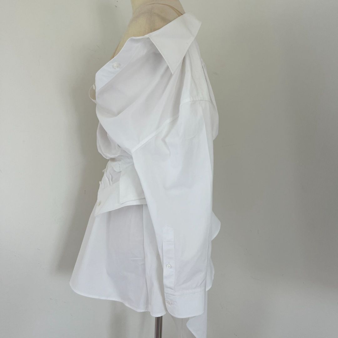 alexander wang white shirt dress White Pre-Styled Cotton Shirtdress in WHITE