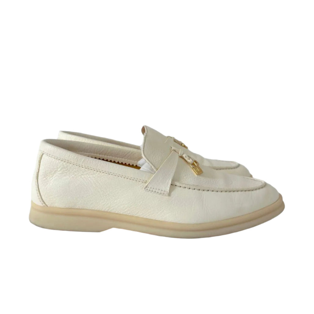 Loro Piana Summer Charms Walk leather loafers, 38