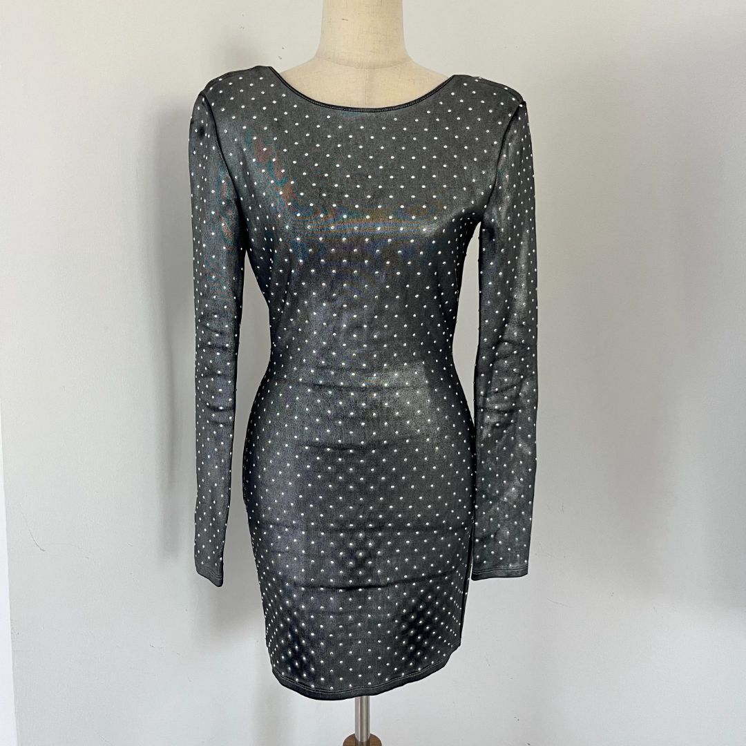 Balmain Silver Dress with Crystal Embellishments - BOPF | Business of Preloved Fashion Balmain Silver Dress with Crystal Embellishments - BOPF | Business of Preloved Fashion