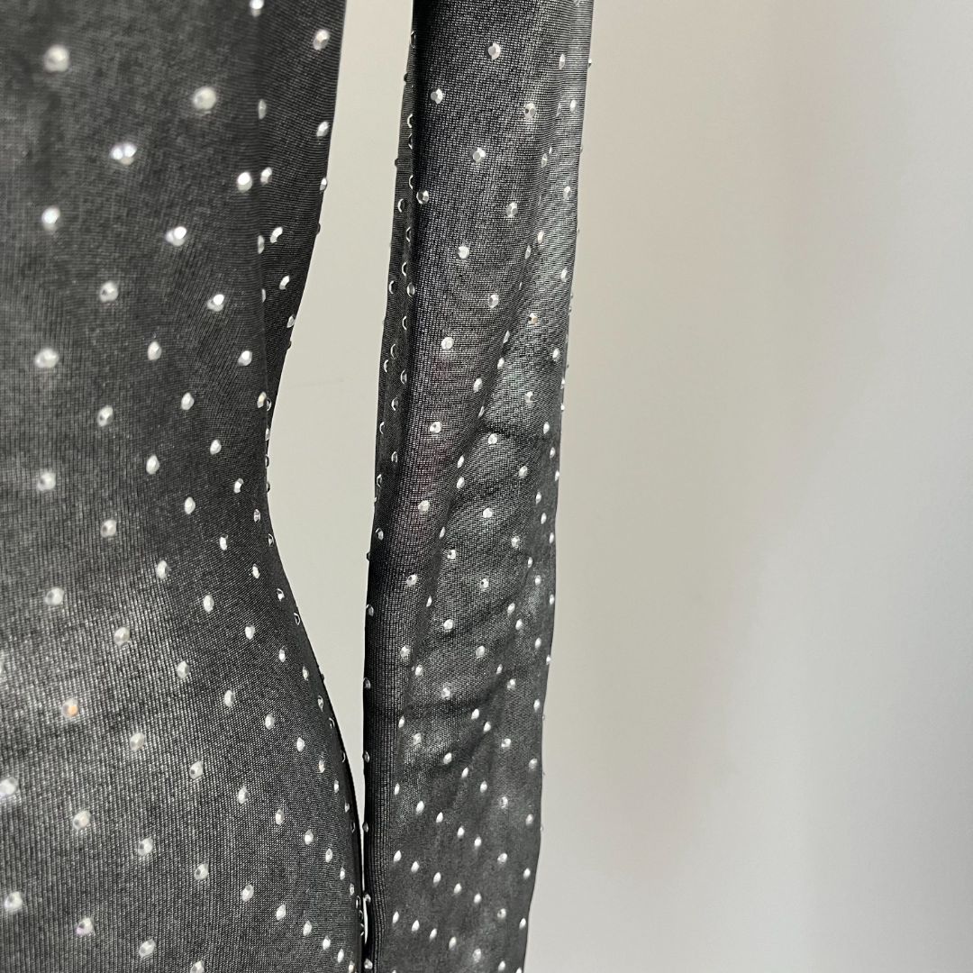 Balmain Silver Dress with Crystal Embellishments - BOPF | Business of Preloved Fashion Balmain Silver Dress with Crystal Embellishments - BOPF | Business of Preloved Fashion
