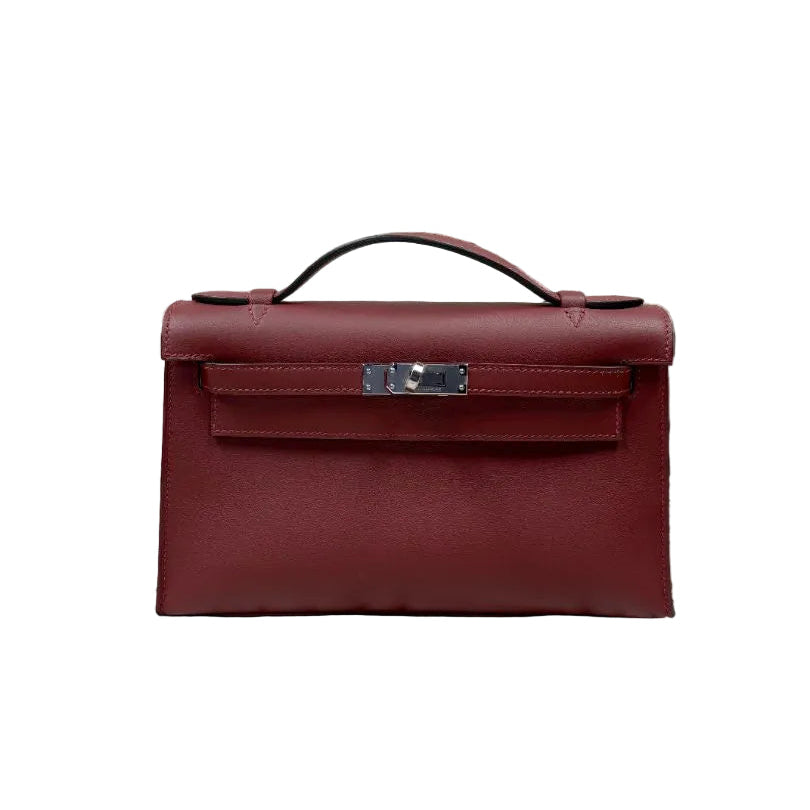 Hermès Rouge H Swift Leather Kelly Pochette PHW