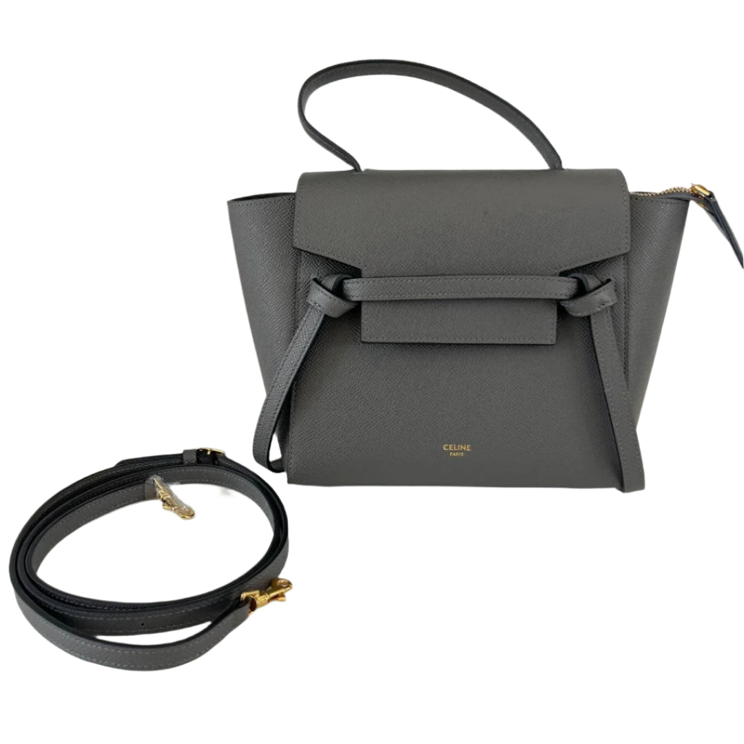 Celine Nano Dark Grey Belt Bag