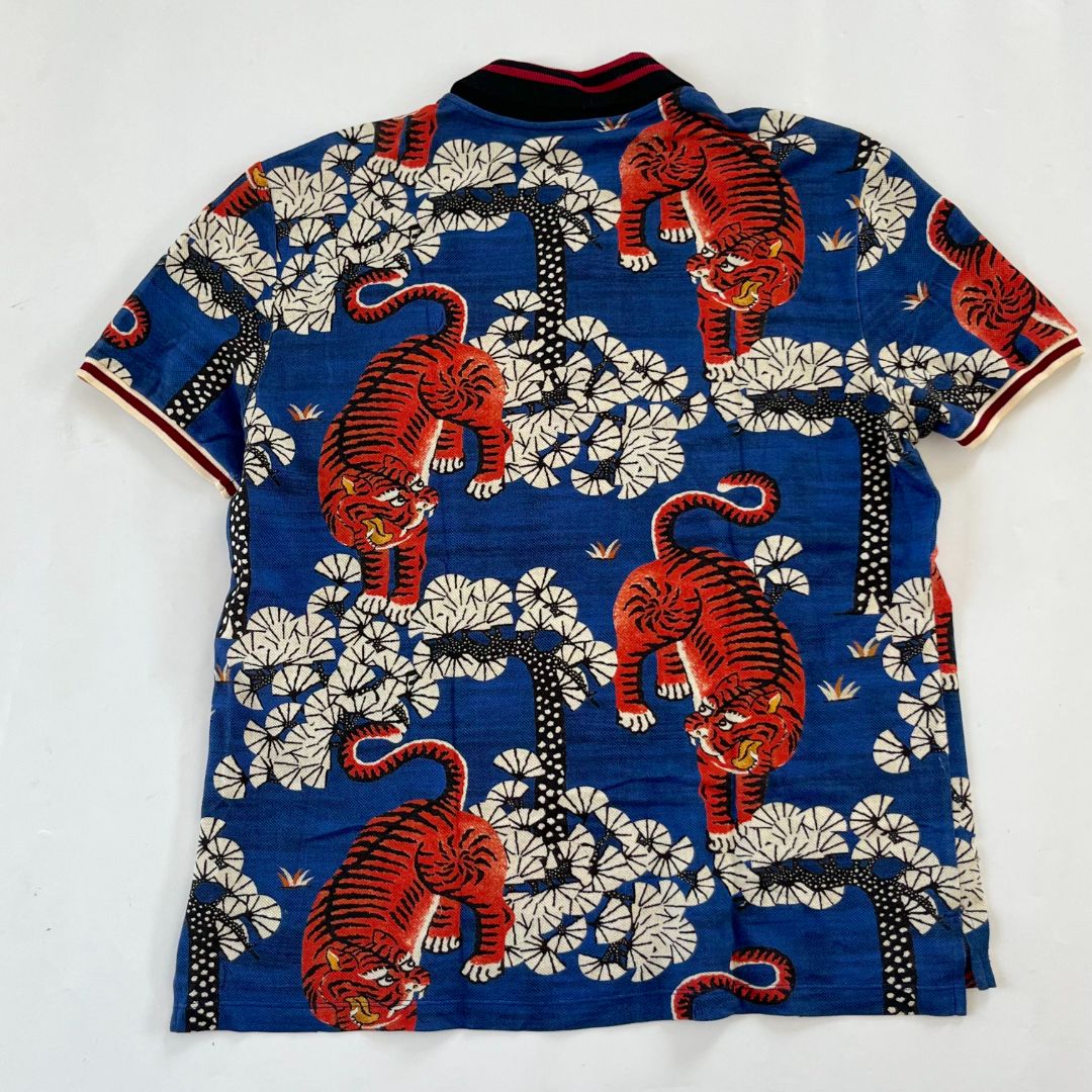 Gucci floral tiger printed polo shirt