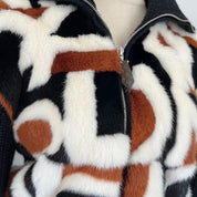 Louis Vuitton Knit And LV Intarsia Fur Zip-Up Cardigan