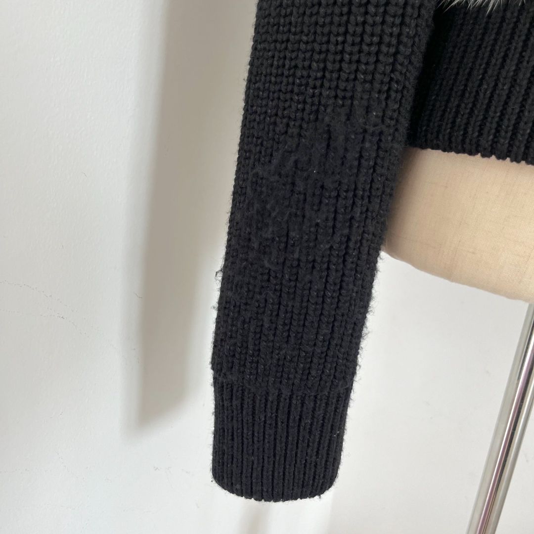 Louis Vuitton Grey Wool Rib Knit Button Front Cardigan M Louis