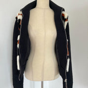 Louis Vuitton Knit And LV Intarsia Fur Zip-Up Cardigan